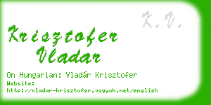 krisztofer vladar business card